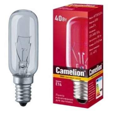 картинка Лампа накаливания для вытяжек 40W/T25/CL/E14 Camelion в интернет-магазине "ПрестижЭлектро"